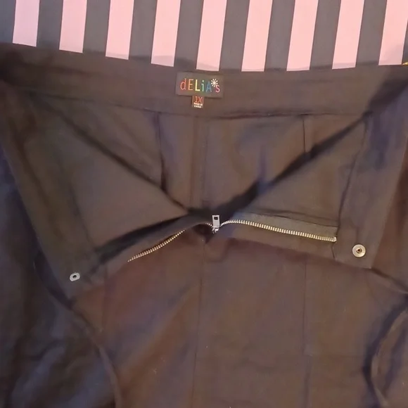 DOLLSKILL 1X DELIAS BLACK MAXI CARGO SKIRT SLITS ON SIDES DRAWSTRING POCKETS - Picture 7 of 10